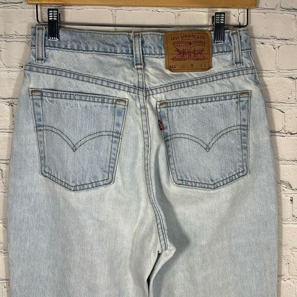 Vintage 90s Levis 512 Slim Taper High Waist Mom Blue Jeans Womens 11 Long Light - Picture 4 of 9